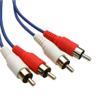 Cable Powertech 2xRCA (M) To 2xRCA (M) 5m Blue