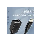 Adaptor OTG Type-C to USB 2.0 Cabletime  Black