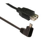 Power Tech USB 2,0V (F) σε Micro B(M) - 90o - 0.20 m