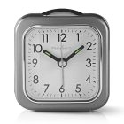 Επιτραπέζιο Αναλογικό Ρολόι-Ξυπνητήρι Nedis CLDK005GY Silver