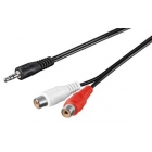 Cable Sound 2x RCA (F) To Jack 3.5 (M) 1.5m