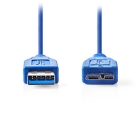 Cable USB 3.0 A Male Micro USB 3.0 B Male 1m Blue