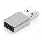 Adaptor USB (M) to Type C (F) Powertech PTH-063 Silver