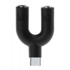 Adaptor USB Type-C (M) To 2x3.5mm (F) Black