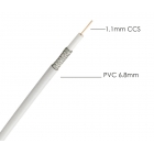 Cable RG6U Coaxial Internal PVC 6.8mm 1.1mm CCS 100m