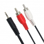 Cable 2 x RCA (M) To Jack 3.5mm (M) 1.5m Black