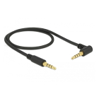 Cable Audio Delock 3.5m 4pinsMale - 3.5mm 90° 0.5m Black