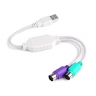 Cable USB σε 2x PS2 (F) Powertech Cab-U047 0.20m White