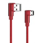 Cable Charger-Data USB To Micro USB 90° Left 1m Red