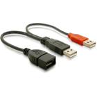 USB Καλώδιο από 2x USB 2.0 A male σε USB 2.0 female, 0.22m