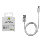 Cable Charger-Data Micro USB Devices Long USB 2.4A 1m Wht