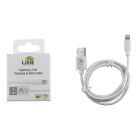 Cable Charger-Data Lightning USB 2.4A 1m Lime L01 White