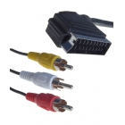 Cable 3 x RCA (M) To Scart Audio/Video (M) 1.8m  Black