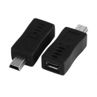 Αντάπτορας USB Micro AB (F) σε USB Mini (M) Black