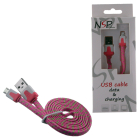Cable Charger-Data Micro USB 2.1A 1m 6mm Pink