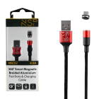 Cable Charger-Data Micro Usb 4.0A 1.2m Magnetic NSC02 Red