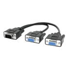 Cable VGA HD 15pin M / 2 x F - 0.20M Black