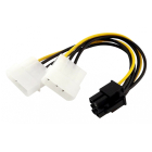 Cable Pci-E 6pin to 2x Molex IDE 4pin 10cm