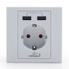 Cablexpert Ac Wall Socket With 2 Port Usb Charger White