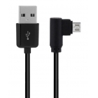 Cable Charger-Data USB 2.0 To Micro USB 90° 2m Black