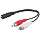 Cable 3.5mm 3pin (F) To 2x RCA (M) Stereo 0.2m Black
