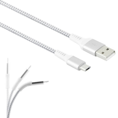 Cable Charger-Data Micro High Quality Unbreakable 2m Silver