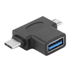 Adaptor USB 3.0 (F) To USB Type-C & Micro USB Black