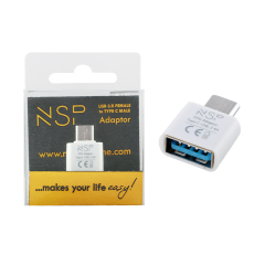 USB 3.0 OTG To Type-C 2.4A NSP White